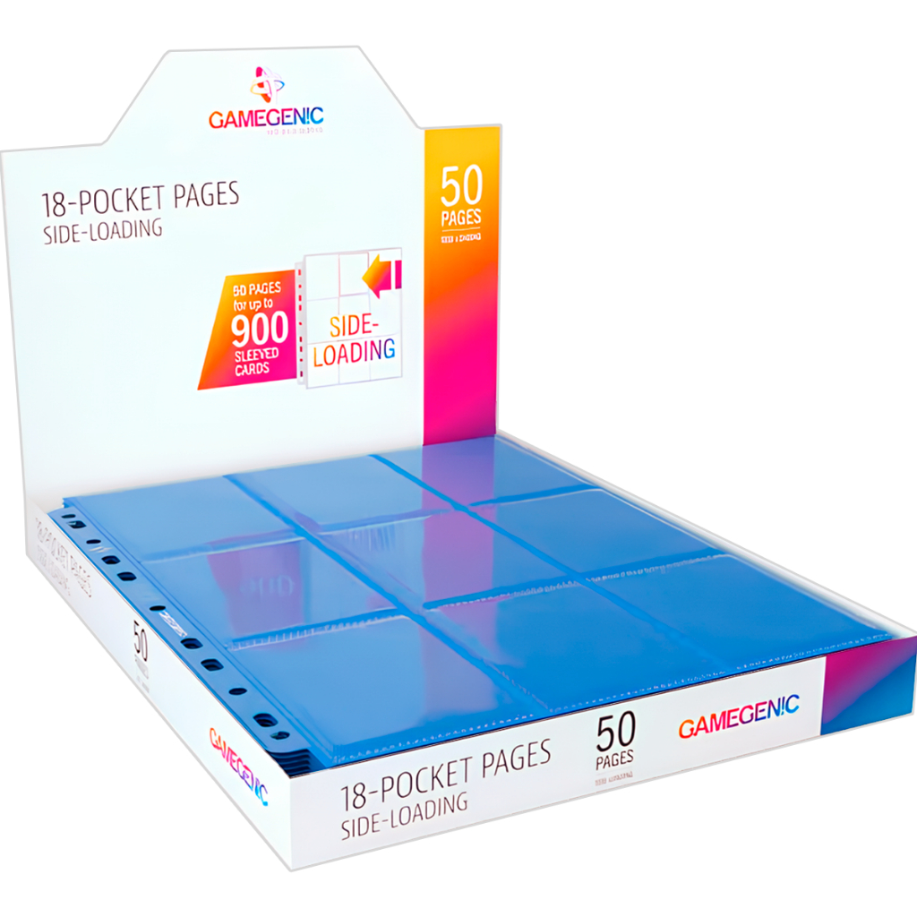 Gamegenic Box 50 Folhas Azul Com 18 Bolsos Para Cartas Pokemon Yugioh