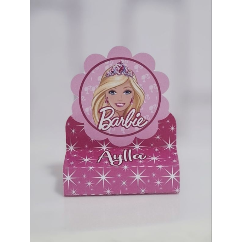 PEGUE E MONTE - Kit Porta Bis Duplo Personalizado Lembrancinhas Aniversário Festa Caixinhas Barbie Princesa
