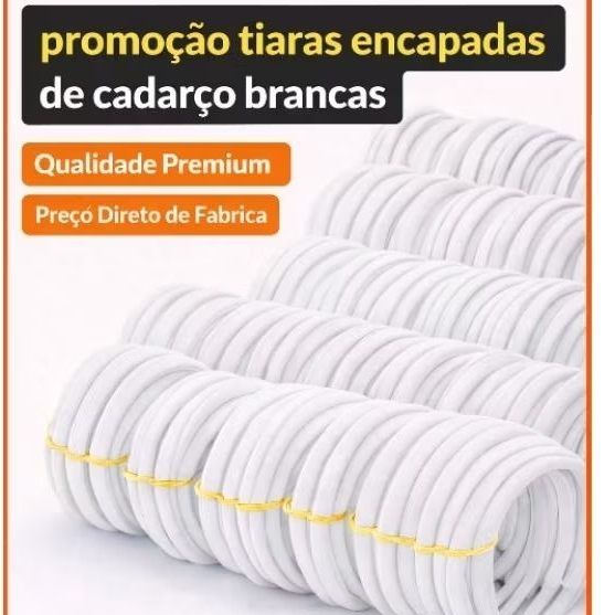 kit 24 tiaras brancas encapadas de cadarco