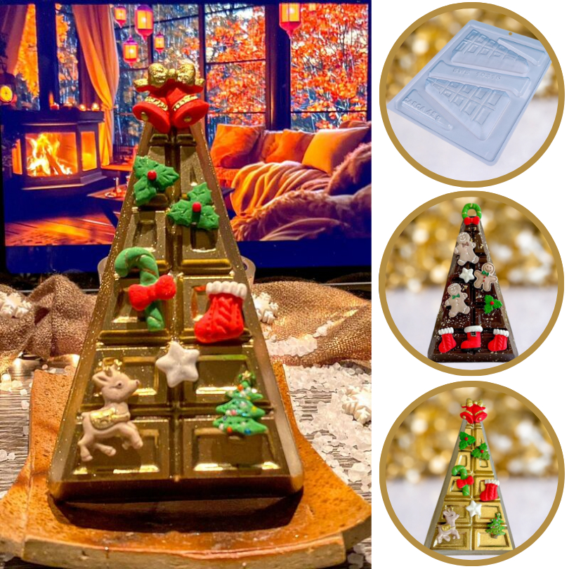Forma Silicone Bwb 3 Partes NATAL TABLETE ÁRVORE COD:10316  (CHOCO)