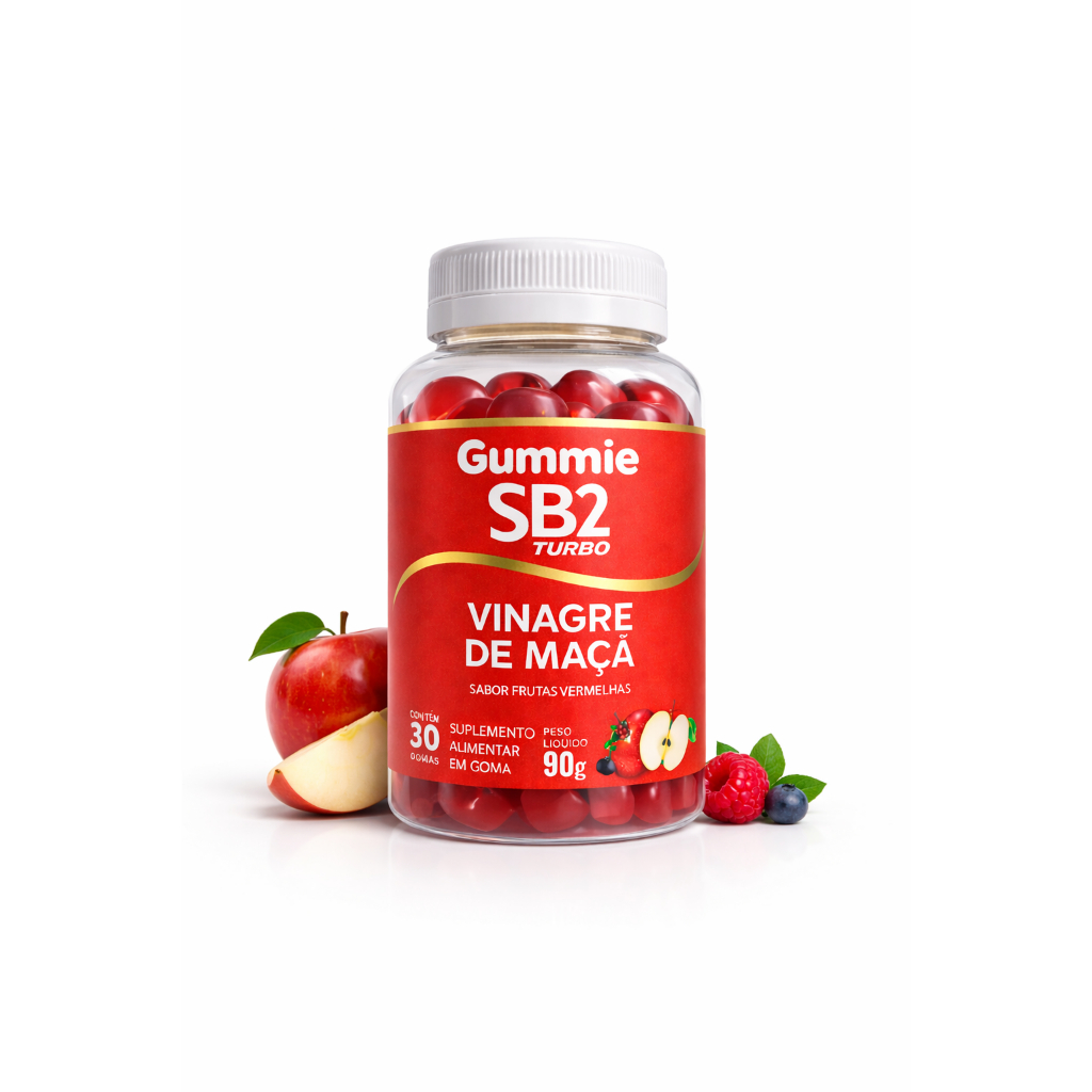 Gummie Vinagre de Maçã SB2 Sabor Frutas Vermelhas 30 Gomas 1 Unidade
