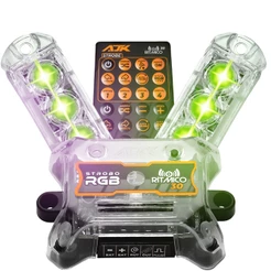 Kit Strobo AJK 3.0 6W RGB Digital Endereçável e Ritmico + 2 Faróis 6W + Controle 38 Mil Efeitos