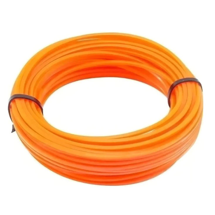 FIO NYLON CORTADOR GRAMA ROÇADEIRA FIO QUADRADO 2,5MM ROLO 20 METROS COR LARANJA