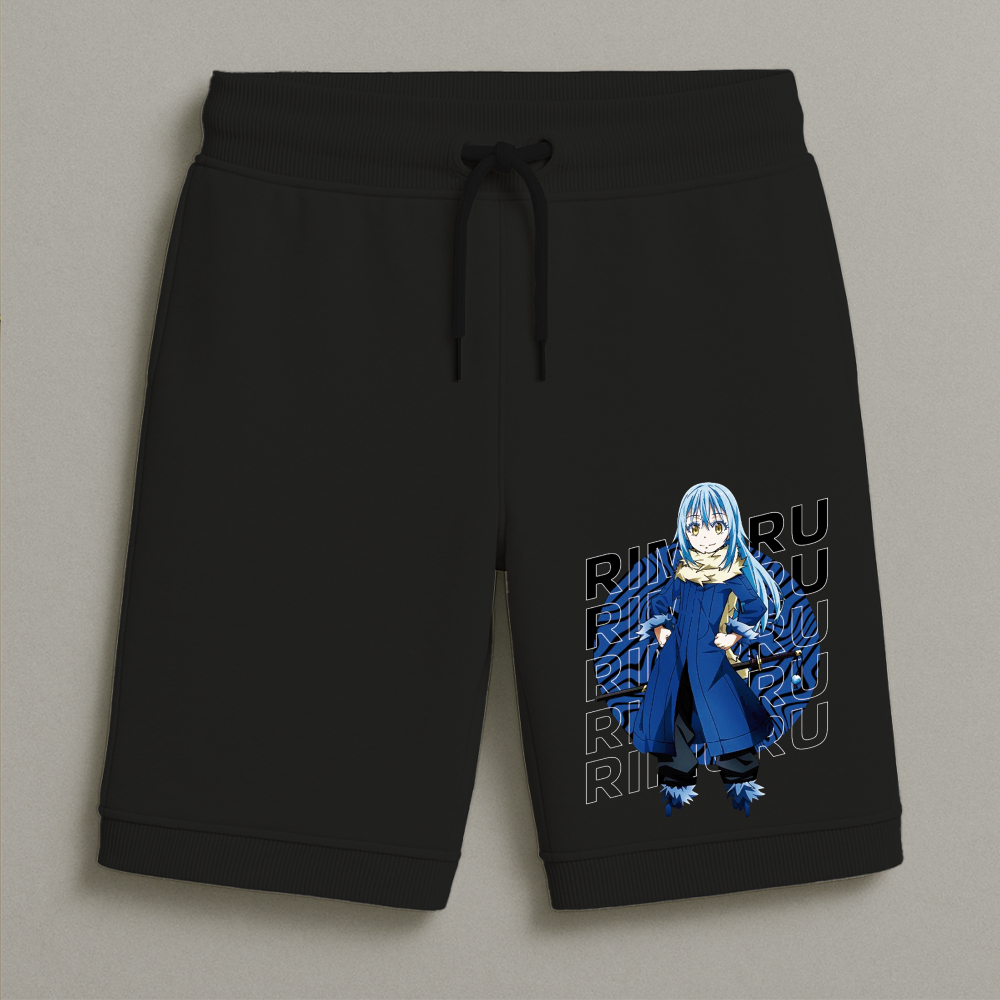 Bermuda Moletom Masculina Infantil Estampada Rimuru Escrita Conforto Streetwear Do Tamanho 8 16