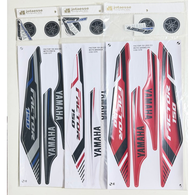 Adesivo Jogo de Faixas Compativel Yamaha Factor 150 ed 2022 em Oferta na Shopee