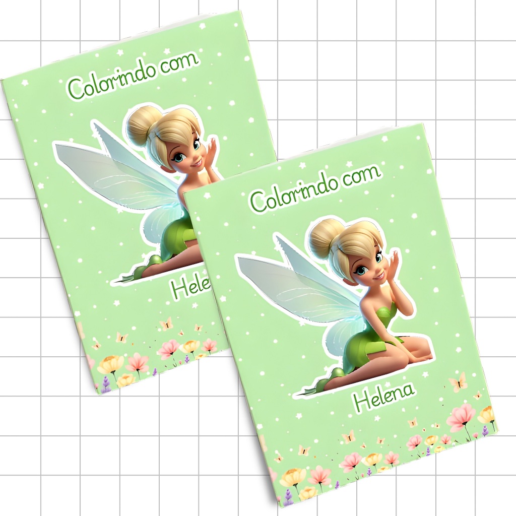 Revistinhas Livros de Colorir Personalizado Lembrancinha Aniversário Sininho Tsaray 20 Revistinha