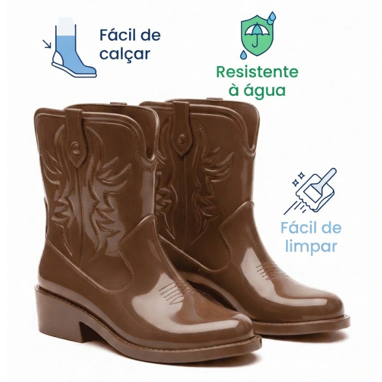 Detalhes do Bota Texana Country Infantil Cano Alto Menina Confortável e Leve Rodeio