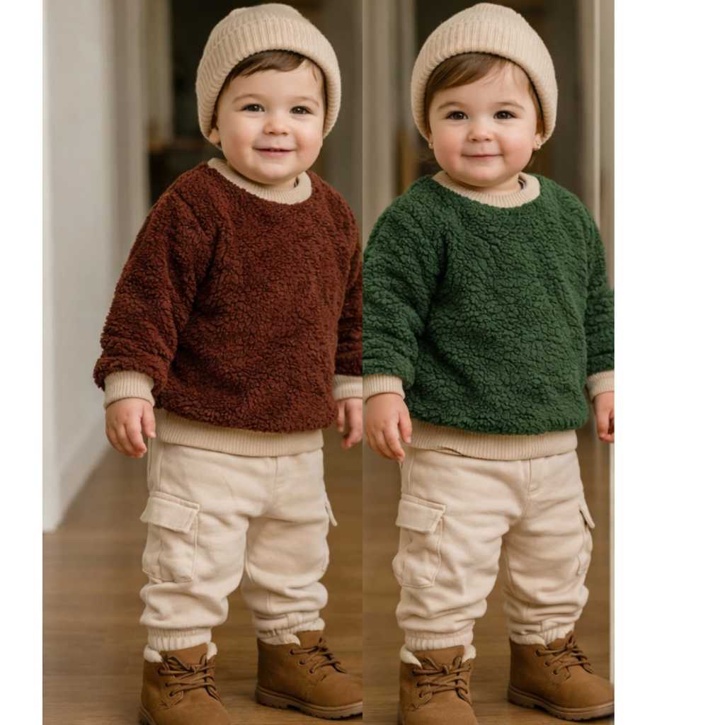 Casaco teddy baby 6 meses à 4 anos blusa de frio grossa pelinho - roupa de bebê menino em Oferta na Shopee