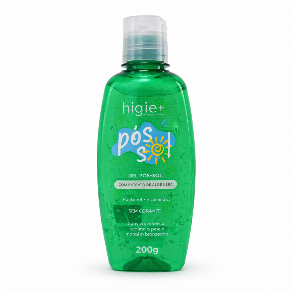 Gel Pós Sol Higie+ 200g com Aloe Vera, Pantenol e Vitamina E