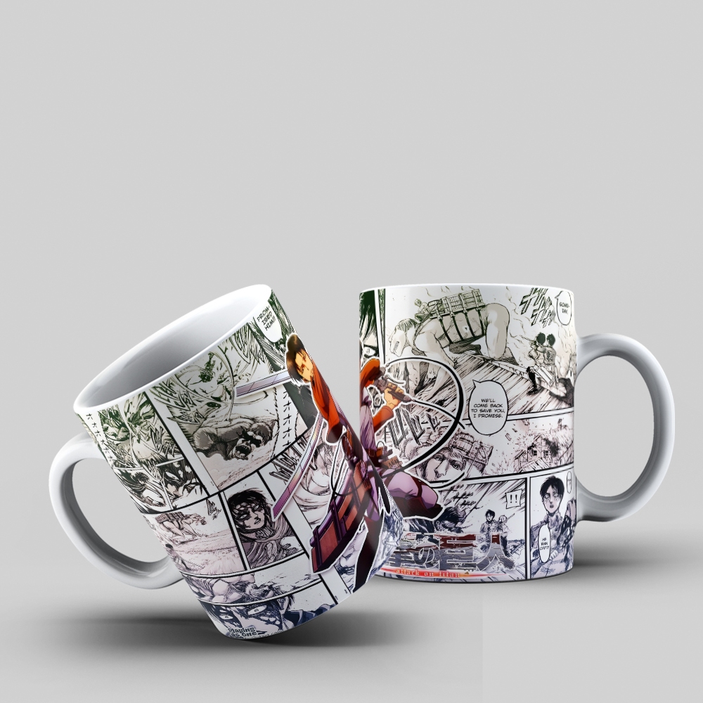 Caneca Attack on Titan Levi Ackerman Estampa Épica Mangá 🔥🛡️