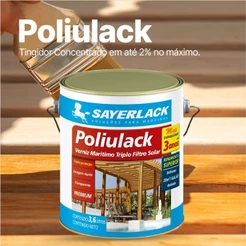 Verniz Poliulack Brilhante e Acetinado 3,6L Acabamentos Madeiras em Geral Sayerlack