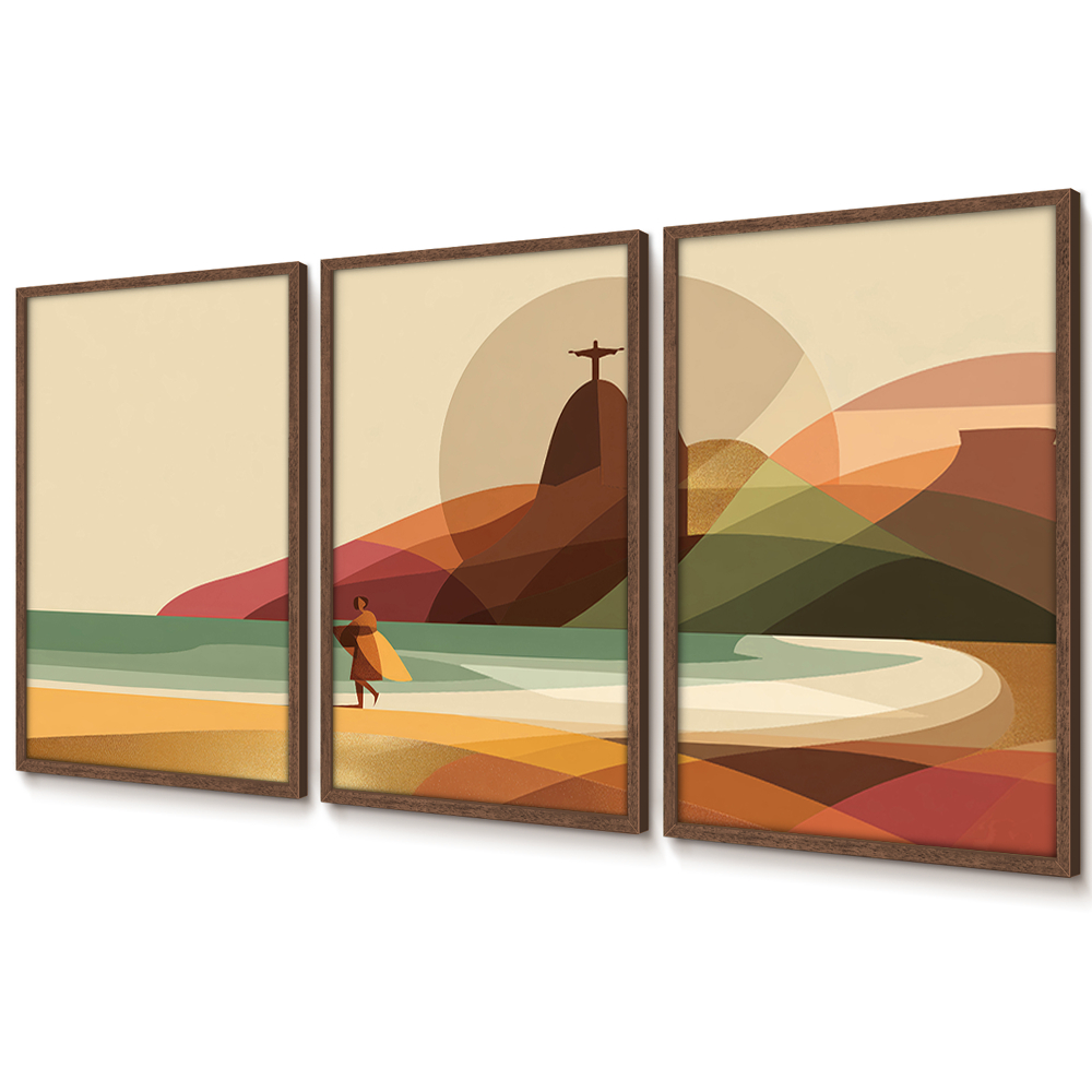 Quadro Rio De Janeiro Brasilidades Quadro Com Moldura E Vidro Quadro Decorativo Sala Grande Praia · foto 2