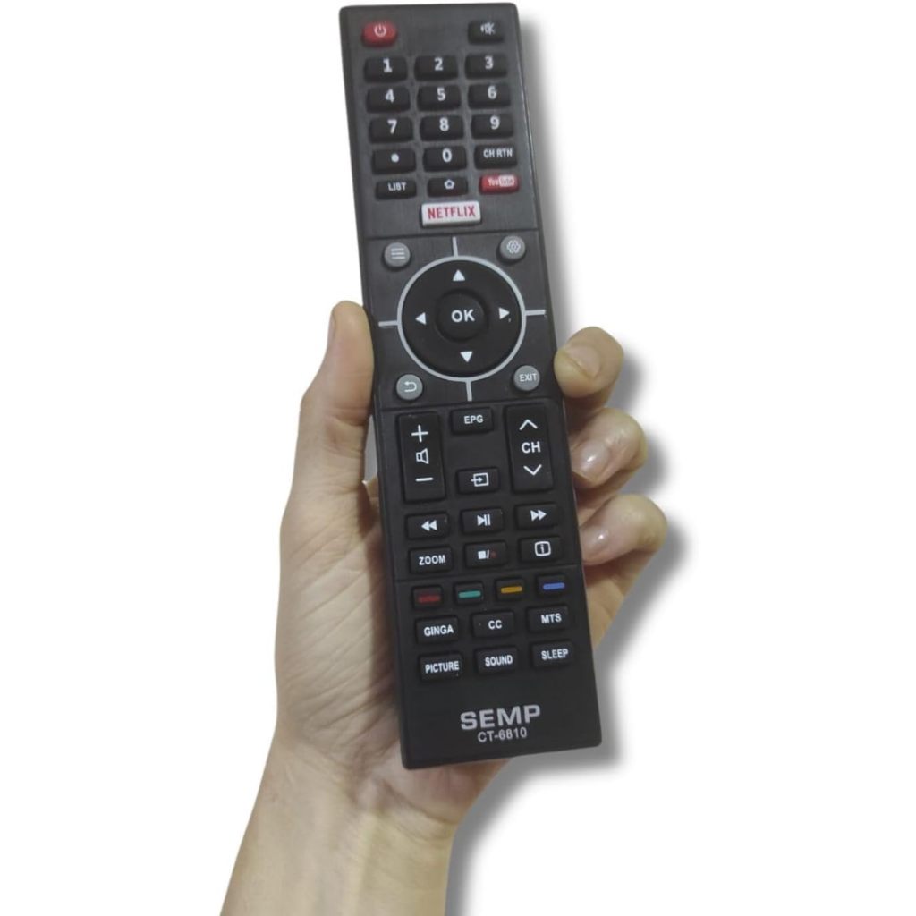 Controle Para Tv Semp Toshiba Smart Tecla Netflix Youtube Globoplay CT-6840 Led Smart TCL