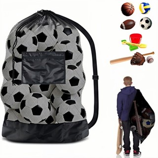 Saco Guarda Bolas Futebol Vôlei Bolsa Para Até 15 Bolas - Resistente Cor Preta Bolsa Grande 100*76