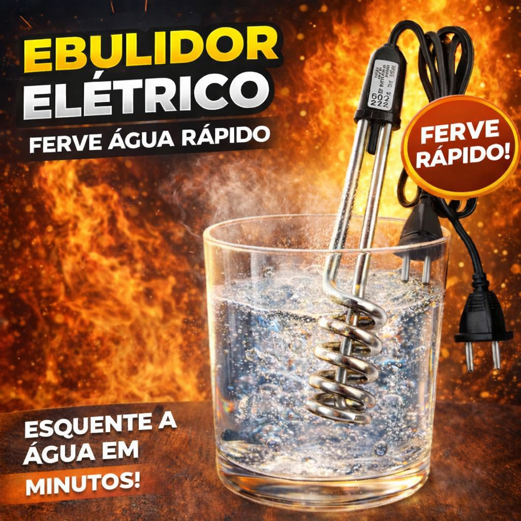 Aquecedor Elétrico Ferve Água Rápido 500W-127V / 500W-220V Ebulidor Portátil Seguro Café Chá Viagem
