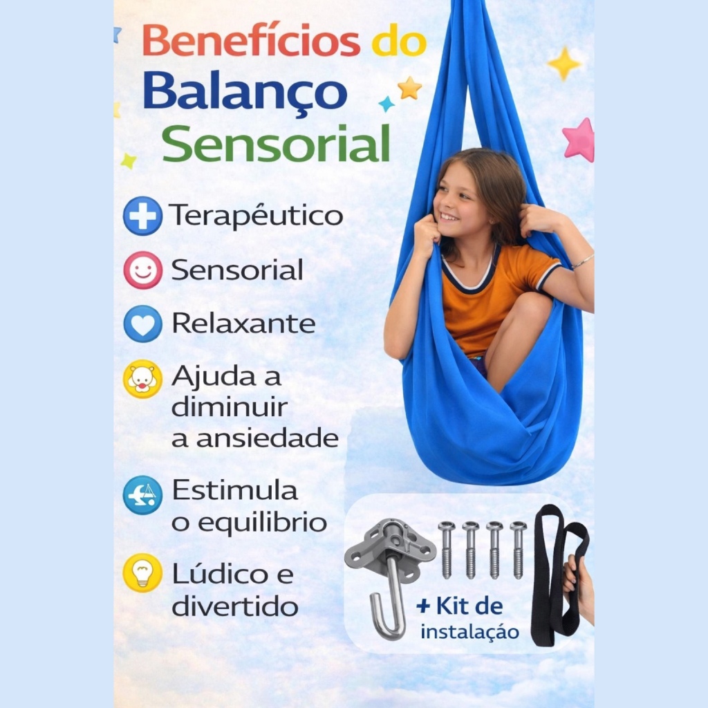 balanço infantil terapeutico relaxante ninho rede tecido duplo com kit de instalação em Oferta na Shopee