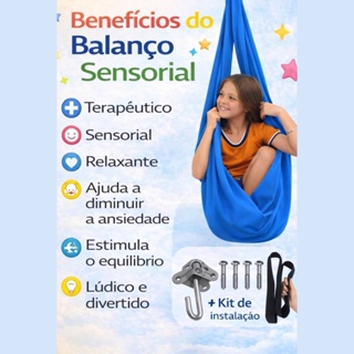 balanço infantil terapeutico relaxante ninho rede tecido duplo com kit de instalação em Oferta na Shopee