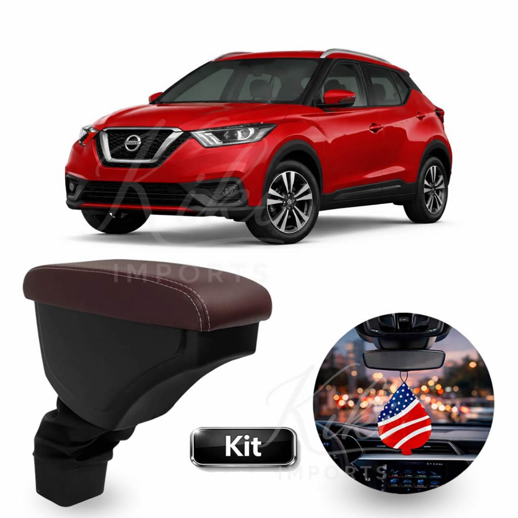 Kit Apoio de Braço Carro Nissan Kicks + Aromatizante Veicular Perfume Sortido Premium