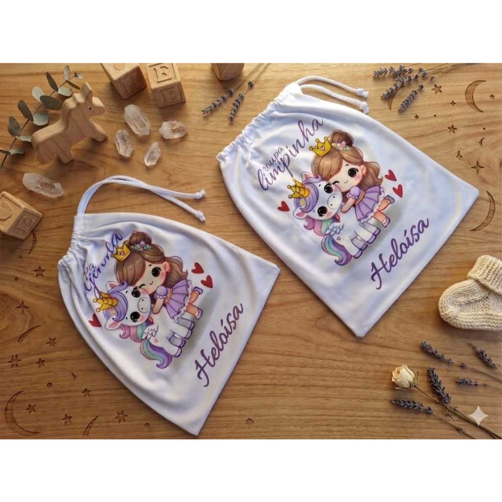 2 Saquinhos organizadores de roupa infantil viagem. roupa suja/limpa personalizado com nome