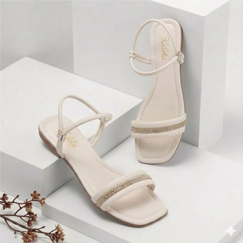 Sandália Rasteira Feminina Com 3 Tiras - Elegante e Confortável Ideal Para Festas, Eventos, Almoços, Passeios e Praia