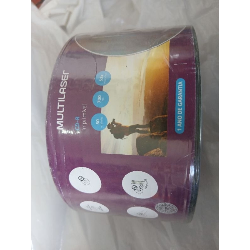 50 Unidades De Mídia Virgem Printable Multlaser Cd-r 52x 700