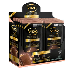 Chocolate Ao Leite Com Cereais Zero Açúcar Sem Glúten Vitao Marcante - Kit 12 Unidades 22G