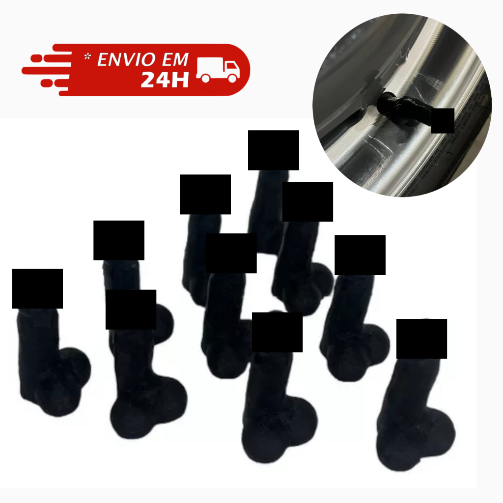 Kit 10 Bicos Pneu Pegadinha Penis Pinto Carro Moto Bicicleta  Zueira Engraçado Amigo Secreto Onça