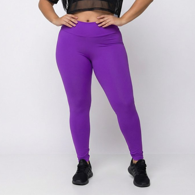 Legging Plus Size Poliamida Alta Compressão Sem Transparência Cintura Alta Academia Fitness