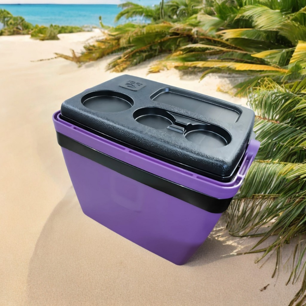 Caixa Térmica Açai 12 Litros Com Tampa Porta Copos Tampa Preta Cooler