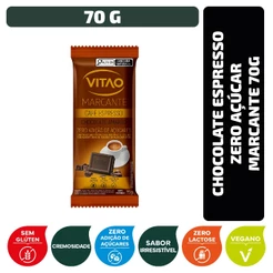 Chocolate Espresso Zero Açúcar Vegano Marcante 70 g