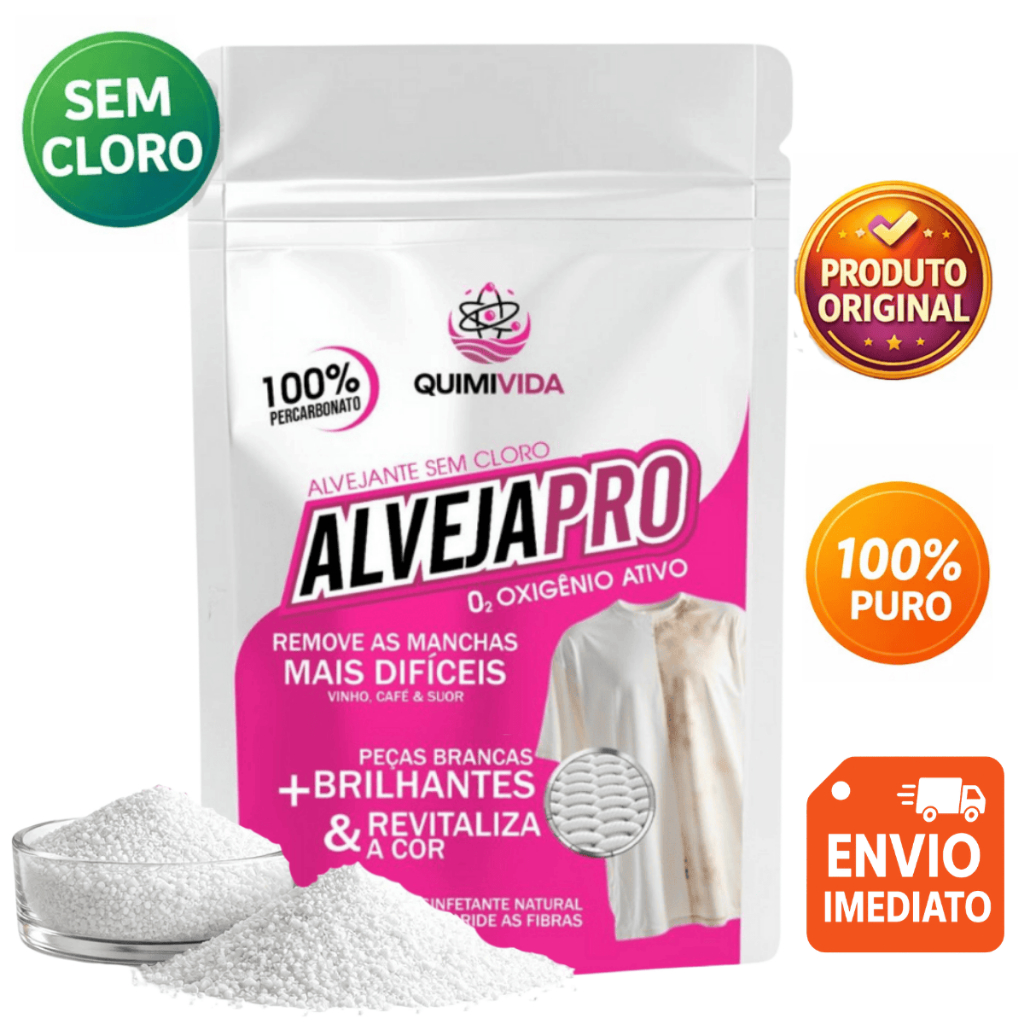 Percarbonato de Sódio 1kg Alvejante Tira Manchas Roupas Brancas e Coloridas 100% Puro Sem Cloro