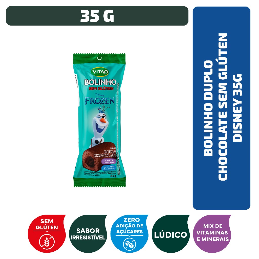 Bolinho Duplo Chocolate Sem Glúten Disney 35 g