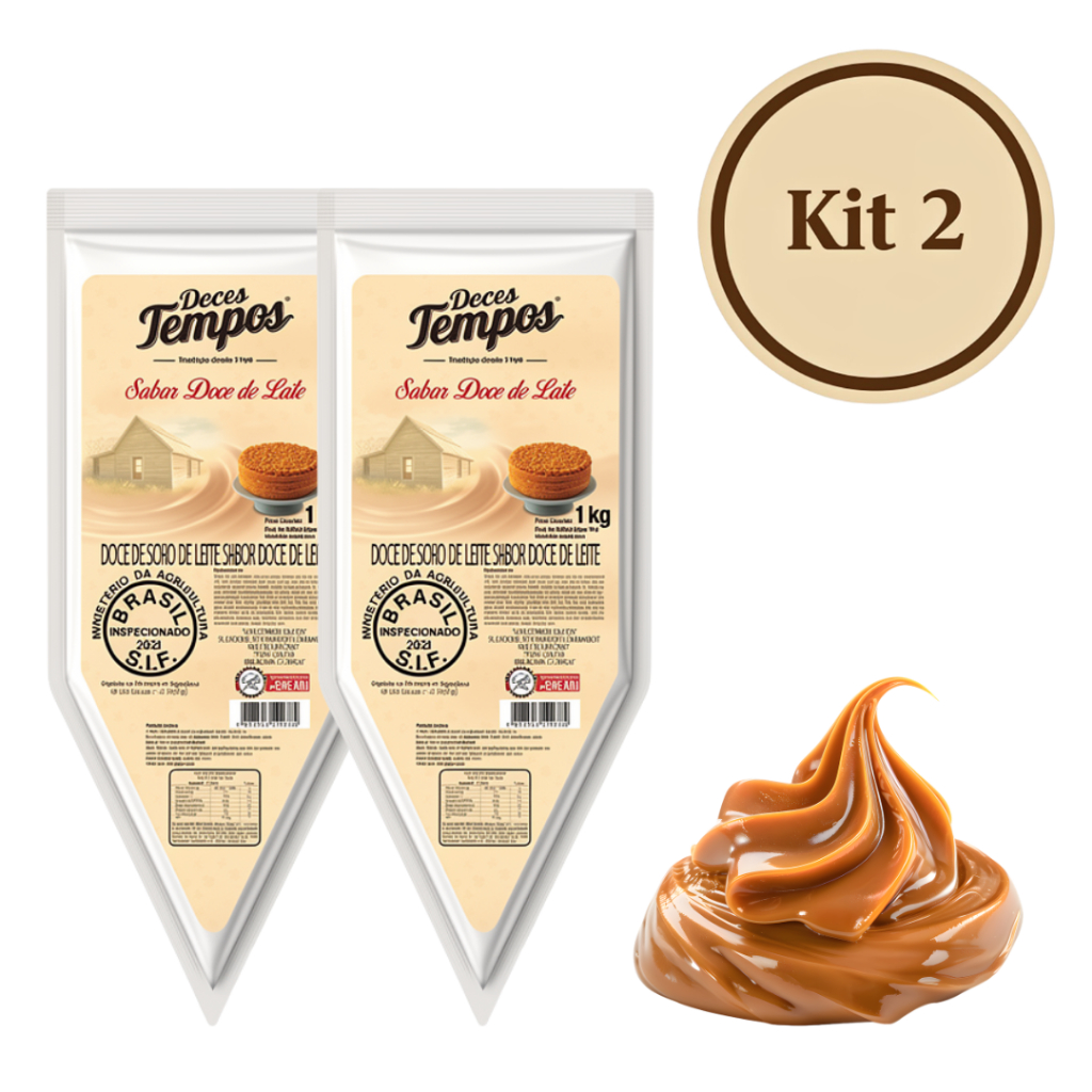 Kit 2 Bisnaga Sabor Doce de Leite 1kg | Ideal para Confeitaria - Doces Tempos em Oferta na Shopee