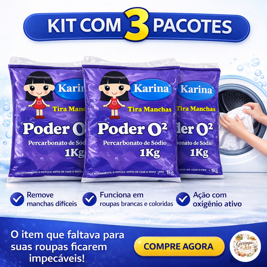 Percarbonato De Sódio 1kg Poder O2 Tira Manchas Difíceis Limpeza Pesada Roupas Brancas e Coloridas em Oferta na Shopee