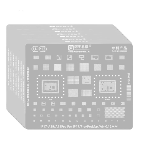 Stencil Bga para iPhone do 5 Ao 17, Android, Nand, Memoria, Wifi, RF, Amaoe Reballing Furo Quadrado