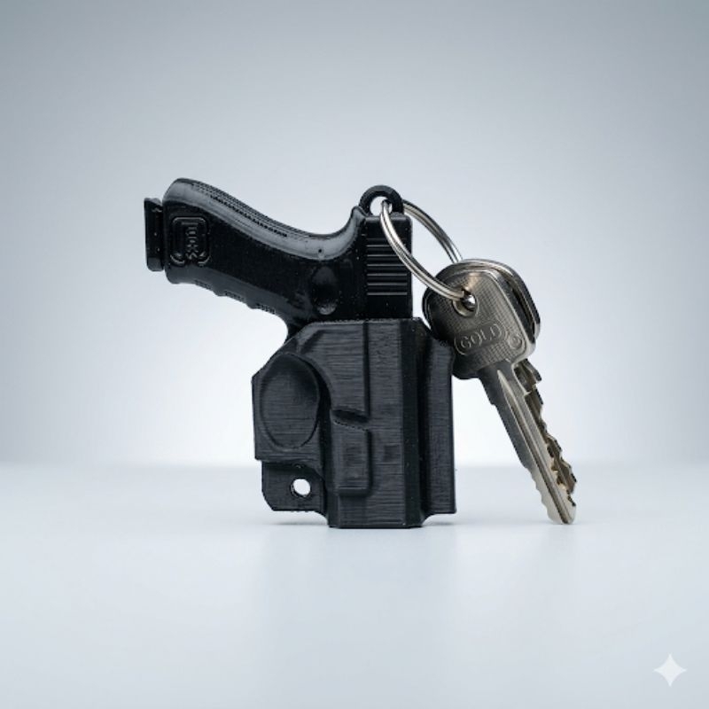 Chaveiro Pistola Glock Com Coldre Funcional Para Chaves Pratico E Seguro