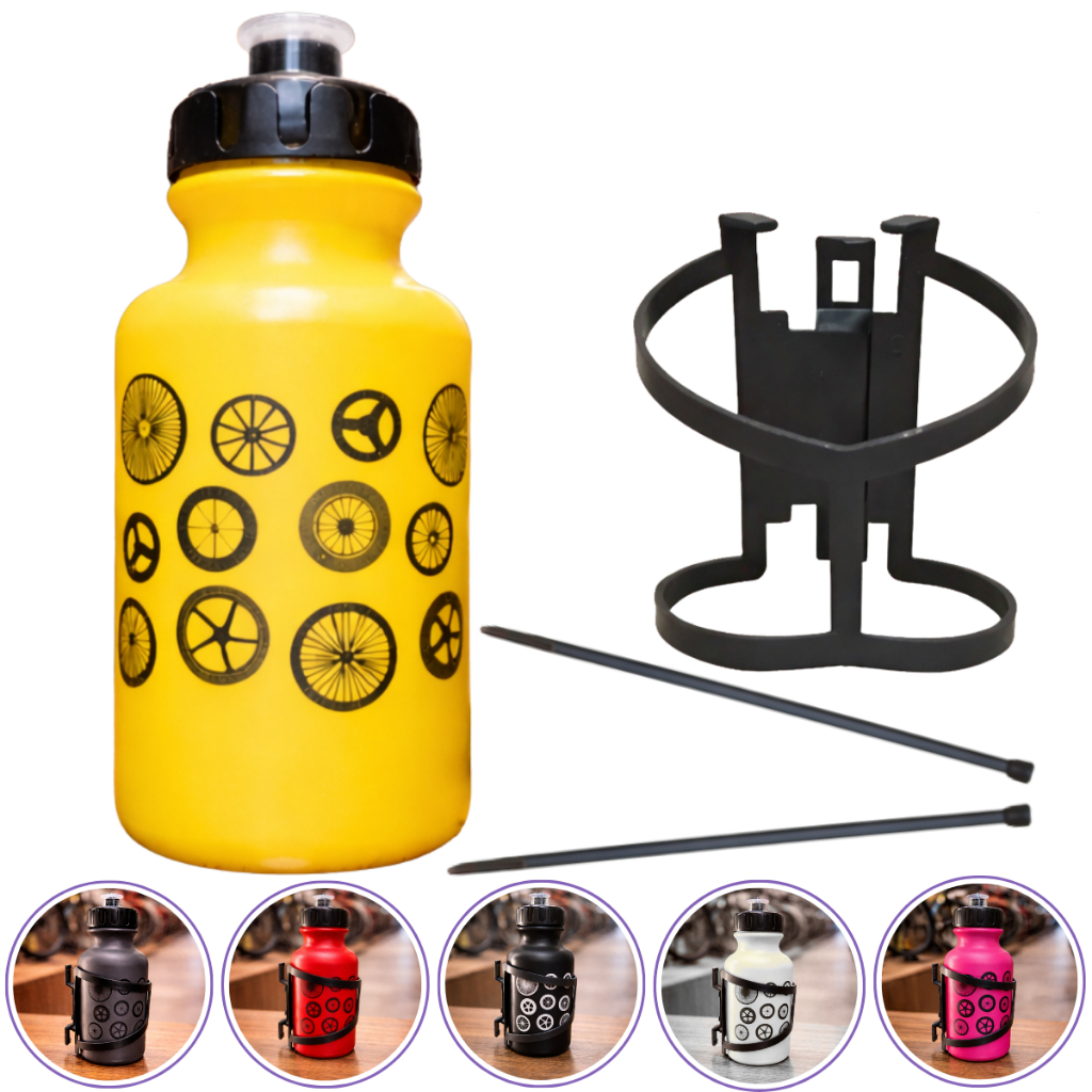 Garrafa Infantil Caramanhola Com Suporte Squeeze Bike 300 Ml Varias Cores