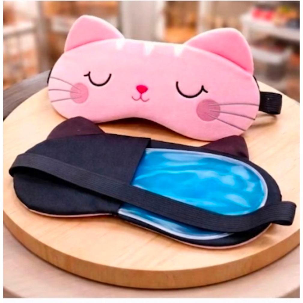 Máscara De Dormir Descanso Tapa Olho de Sono Adulto e Juvenil Com Bolsa Gel Térmica Refrescante Sem Inchaço Olheiras