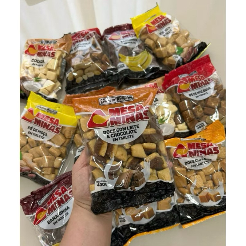 Kit 6 Doces Mineiros Mesa de Minas 400g Cada – Pé de Moleque, Cocada, Bananinha e Doce de Leite