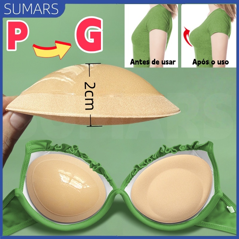 Almofadas Push Up Seios 2.5cm Reutilizável | Enchimento Invisível para Biquínis e Maiôs Realce Busto