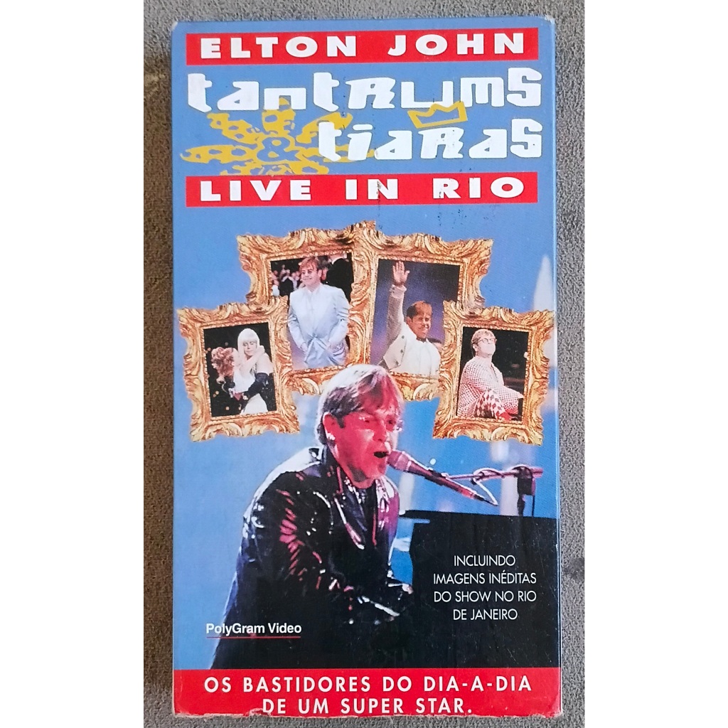 Fita VHS Elton John Tantrums & Tiaras Live In Rio 1996 Brasil 2 horas