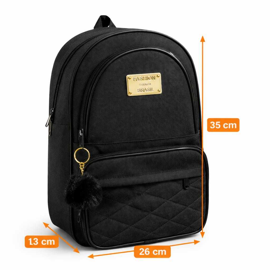 Mochila Feminina Couro Sintético Linda Barata Promoção Casual Moderna Resistente