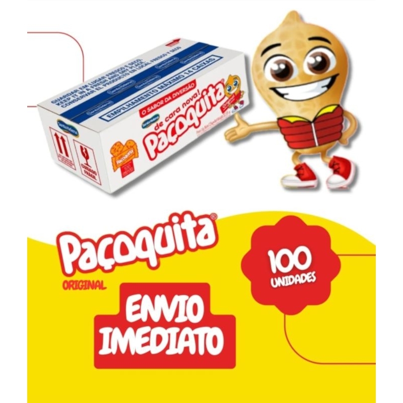 Paçoca rolha embalada paçoquita c/ 100 unidades