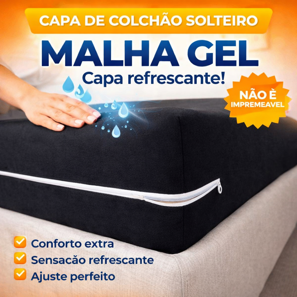 Capa Para Colchão Solteiro Com Zíper Malha Gel Várias Cores em Oferta na Shopee