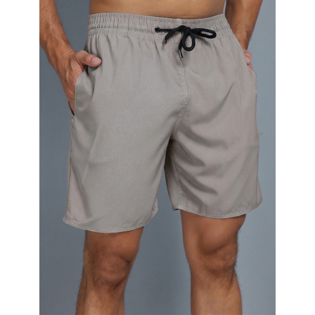 Bermuda masculina praia basica lisa tactel elastico short verao
