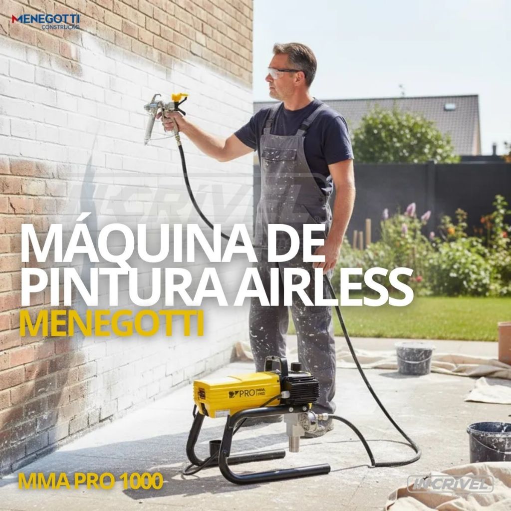 Máquina Pintura Profissional Airless MMA PRO 1000 Tinta Acrílica Látex Parede Casa Fachada
