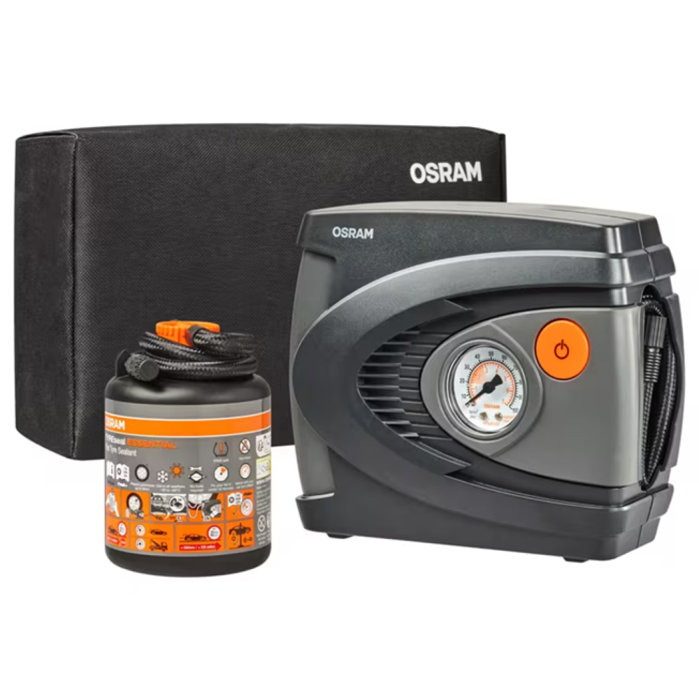 Kit Osram Compressor + Selante Vedante Gel Para Pneus TYREseal Essencial Otsk6 - Para Carros Vans Pequenas