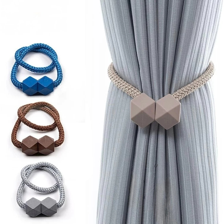 2/4pcs Cinto Prendedor De Cortina Cubo Com Imã Presilha Magnético Cinto Corda