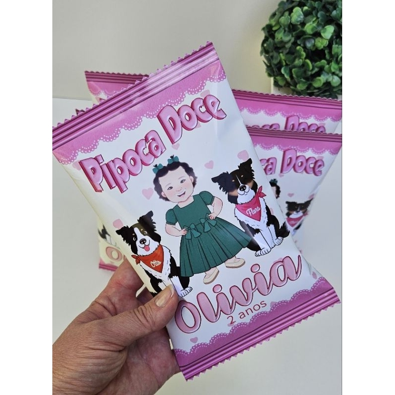 Kit Pipocas e Jujubas Personalizadas Sua Arte Aqui Mascote IA sua logo logomarca mascotinho lembrancinhas festa infantil
