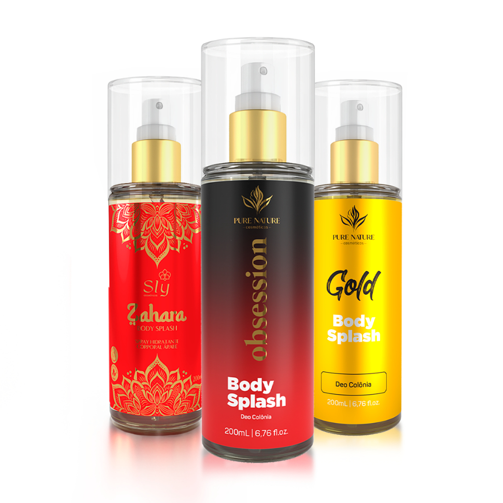 Kit 3 Body Splash Feminino Inspiração Árabe 200ml Alta Fixação Uso Diário Pure Nature